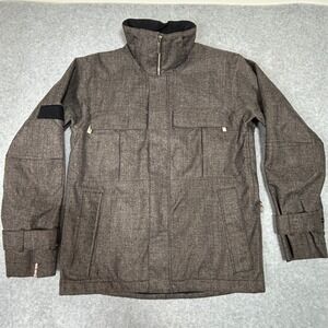 Bonfire Zodiac Jacket Snowboarding Company Men's S Brown Herringbone Ski no hood